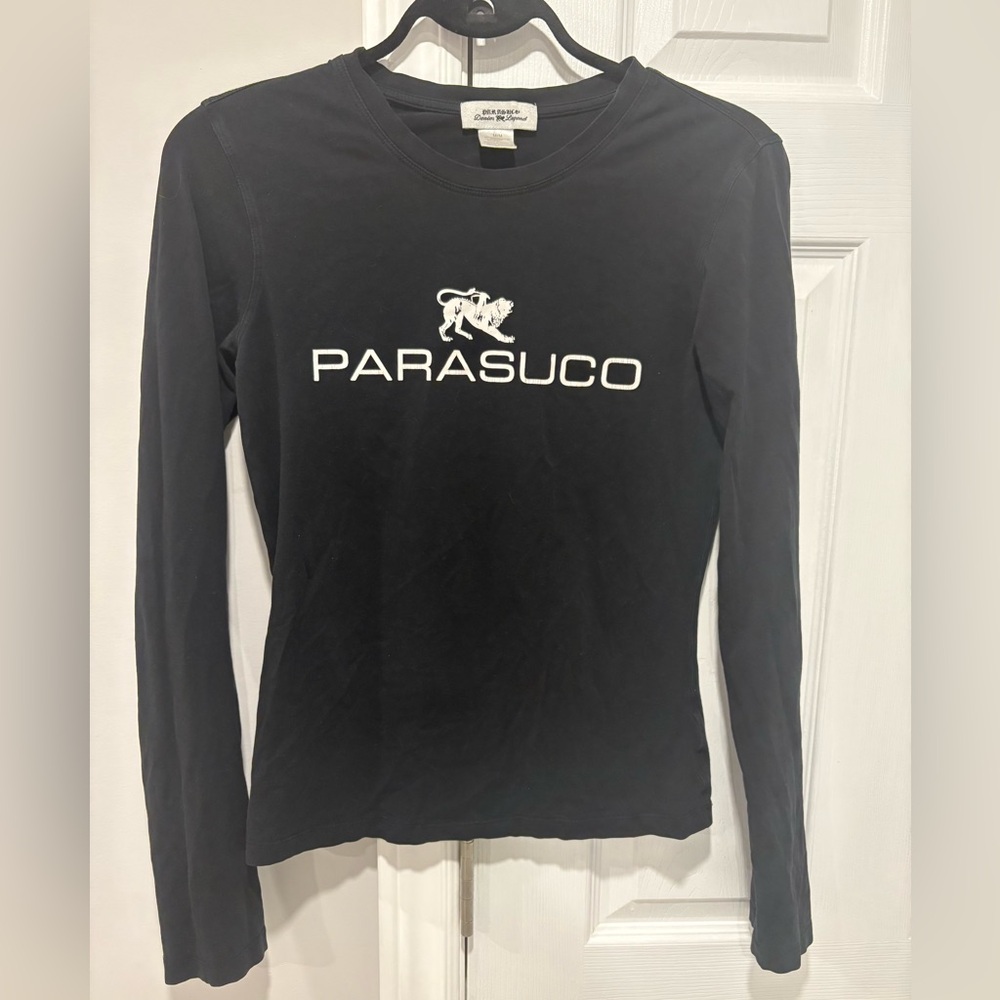 Parasuco Black Long Sleeve Tee with White Logo